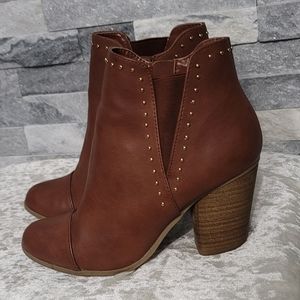 LC Lauren Conrad Cognac Studed Ankle Booties